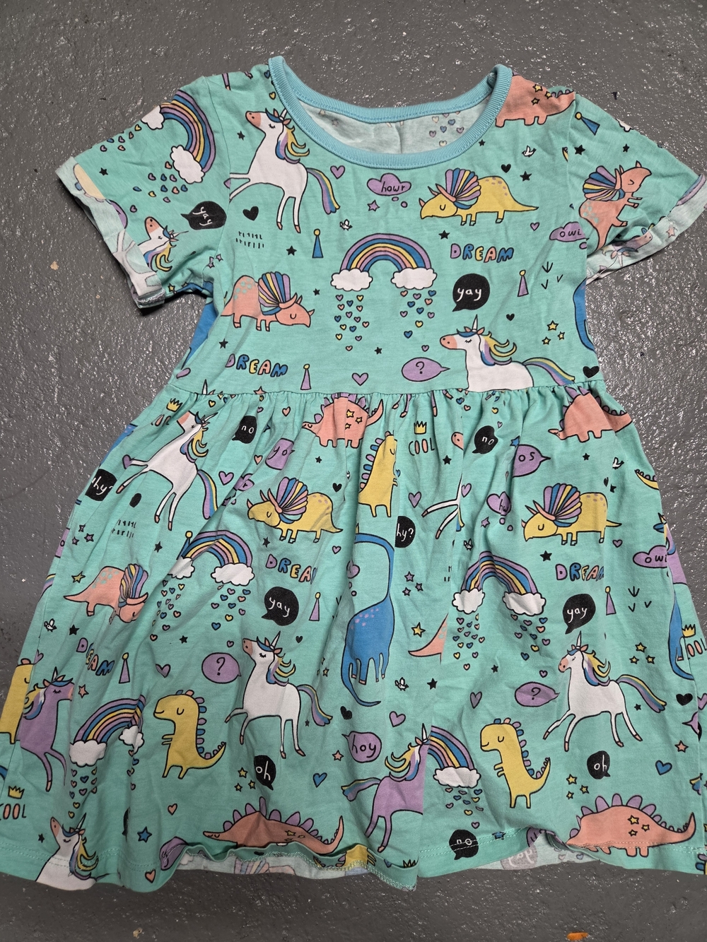 Girls 5t Unicorn & Dinosaur Dress